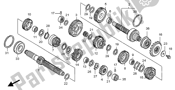 All parts for the Transmission of the Honda CB 1300A 2007