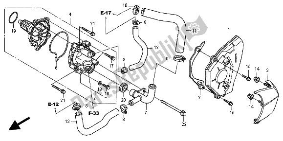 Tutte le parti per il Pompa Dell'acqua del Honda CBR 600 FA 2012