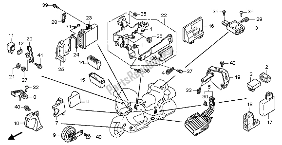 All parts for the Control Unit of the Honda GL 1800 Airbag 2007