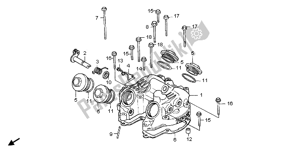 Todas las partes para Cubierta De Tapa De Cilindro de Honda XR 600R 1998