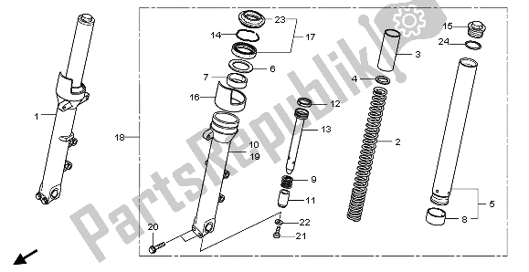 Toutes les pièces pour le Fourche Avant du Honda NSA 700A 2009