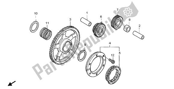 All parts for the Starting Clutch of the Honda TRX 400 EX Sportrax 2003