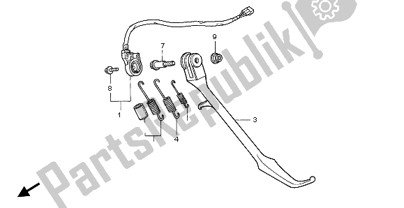 All parts for the Stand of the Honda VF 750C 1995