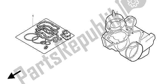 All parts for the Eop-1 Gasket Kit of the Honda CR 250R 2003