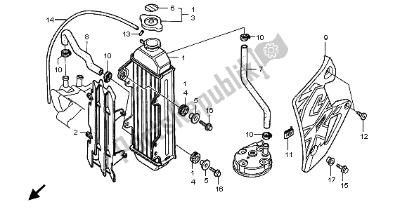 Tutte le parti per il Termosifone del Honda CR 80R SW 1999