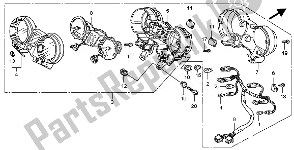 Toutes les pièces pour le Mètre (kmh) du Honda CBF 600N 2010