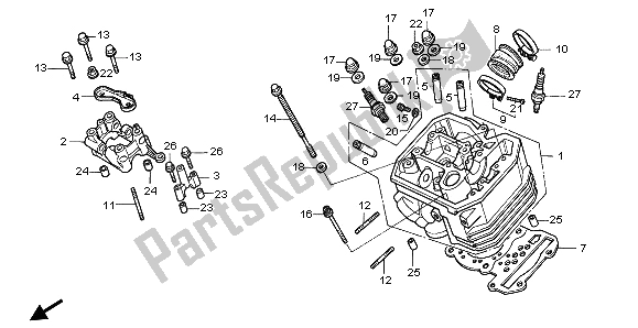 All parts for the Front Cylinder Head of the Honda XRV 750 Africa Twin 1996