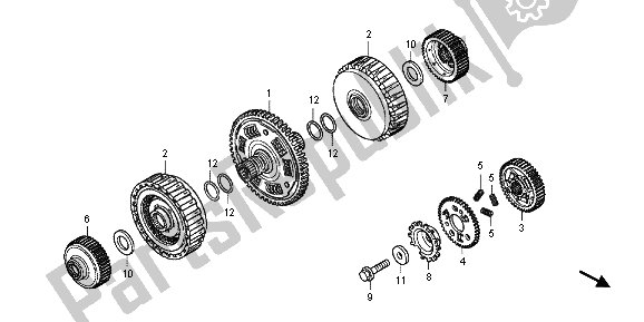 All parts for the Clutch of the Honda NC 700 XD 2013