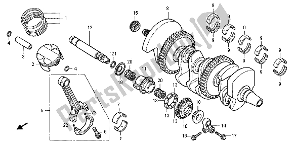 All parts for the Crankshaft & Piston of the Honda CBF 1000F 2012