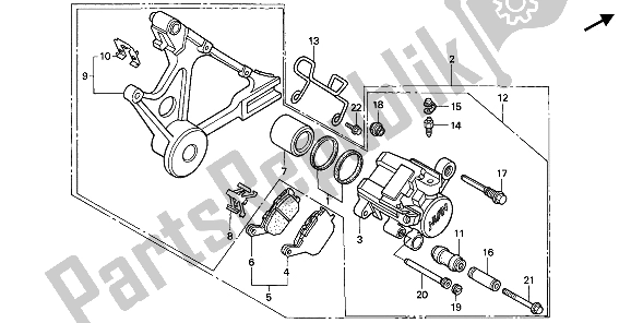 Wszystkie części do Zacisk Hamulca Tylnego Honda CB 750 1992