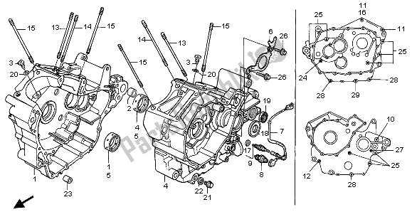 All parts for the Crankcase of the Honda XRV 750 Africa Twin 1996