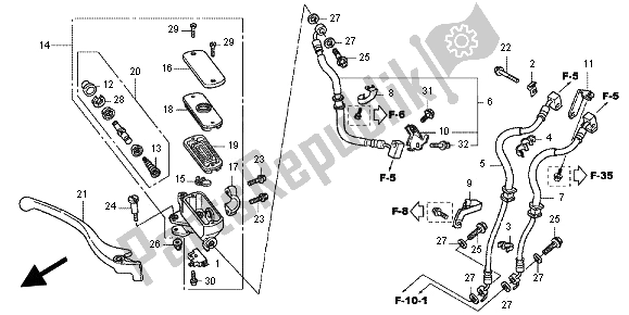 All parts for the Fr. Brake Master Cylinder of the Honda NC 700 XA 2012