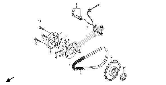 All parts for the Starting Clutch of the Honda CA 125 1997