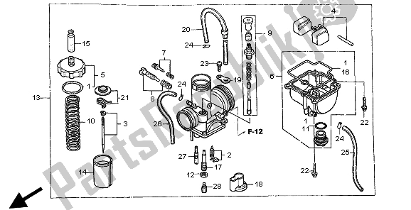 All parts for the Carburetor of the Honda CR 85R SW 2003