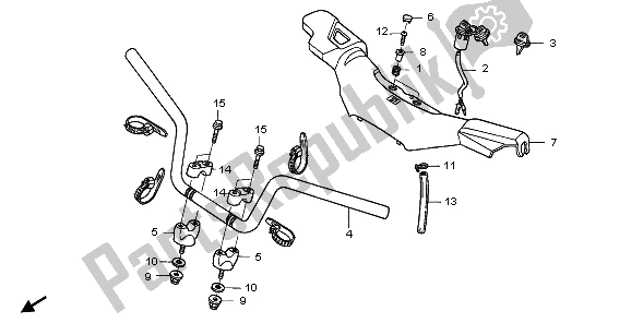 Todas las partes para Manejar Tubo de Honda TRX 300 EX Sportrax 2003