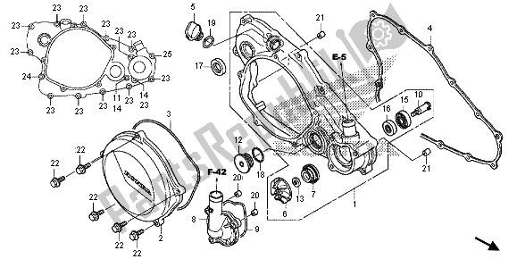 All parts for the Right Crankcase Cover & Water Pump of the Honda CRF 450R 2013