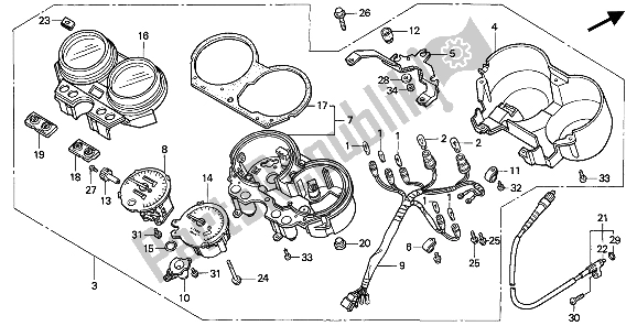 All parts for the Meter (mph) of the Honda CB 750F2 1994