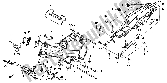 Alle onderdelen voor de Frame Lichaam van de Honda VFR 800X 2012