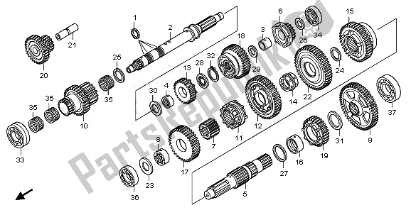 All parts for the Transmission of the Honda TRX 420 FA Fourtrax Rancher AT 2011