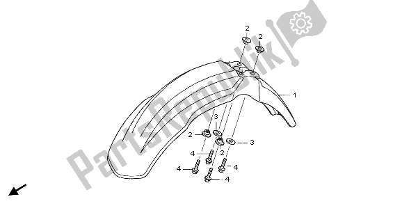 Tutte le parti per il Parafango Anteriore del Honda XR 125L 2006