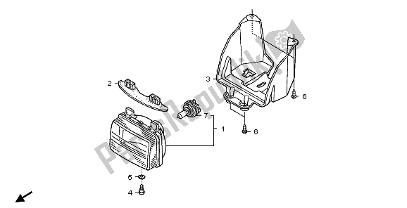 Todas las partes para Faro de Honda TRX 250 EX Sporttrax 2003