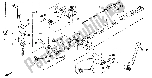 Todas las partes para Cambiar Pedal Y Pedal De Freno Y Brazo De Arranque de Honda CR 250R 1986