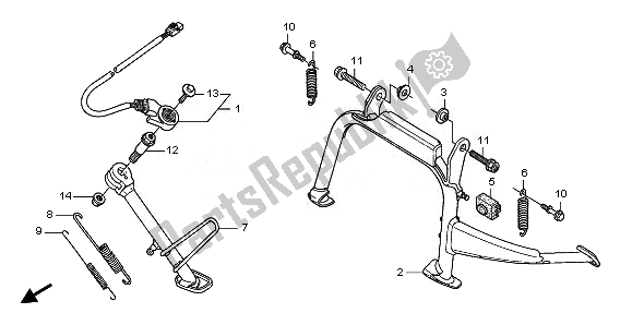 All parts for the Stand of the Honda FES 125 2011