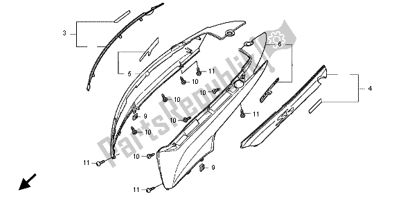 Tutte le parti per il Copertura Del Corpo del Honda SH 150 2012