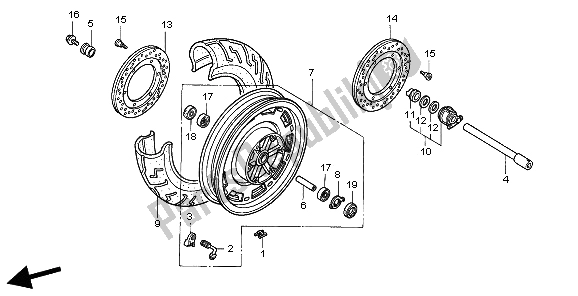 Tutte le parti per il Ruota Anteriore del Honda GL 1500 SE 1998