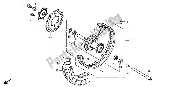 Tutte le parti per il Ruota Anteriore del Honda VT 750C 2008