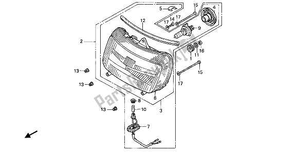 Tutte le parti per il Faro (eu) del Honda VFR 750F 1989