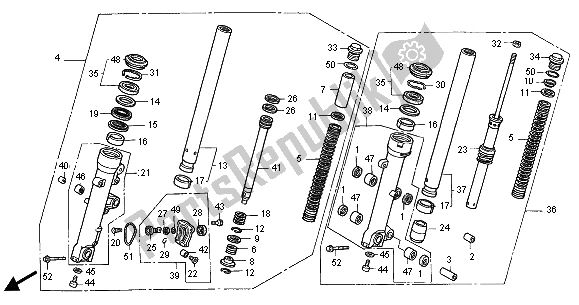 Todas las partes para Tenedor Frontal de Honda ST 1100A 2001
