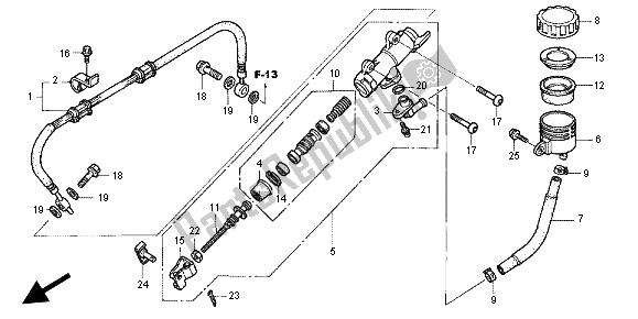 All parts for the Rr. Brake Master Cylinder of the Honda CB 1300X4 1997