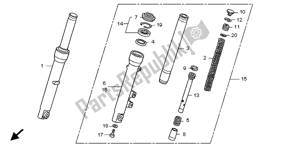 Tutte le parti per il Forcella Anteriore del Honda SH 150S 2011