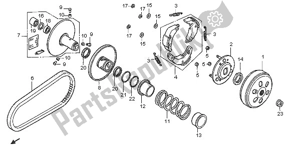 Tutte le parti per il Faccia Guidata del Honda SCV 100F 2005