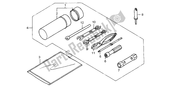 All parts for the Tools of the Honda TRX 400 FW Fourtrax Foreman 2001