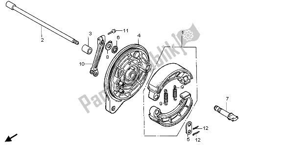 Tutte le parti per il Pannello Freno Posteriore del Honda VT 750C 2007