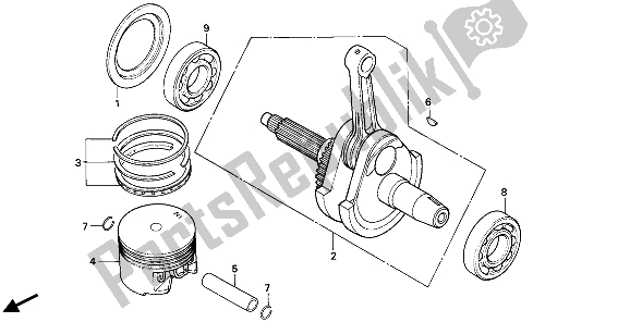 Tutte le parti per il Pistone E Albero Motore del Honda XBR 500 1987