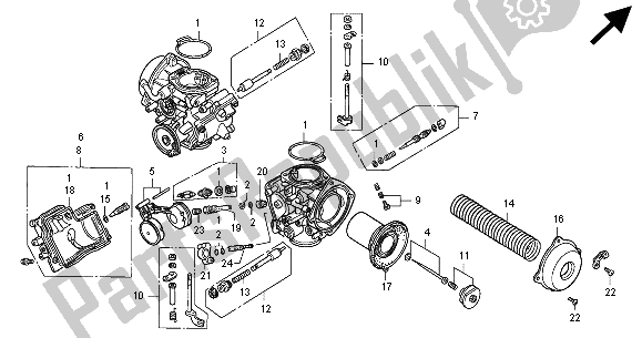 Alle onderdelen voor de Carburateur (onderdelen) van de Honda GL 1500 SE 2000