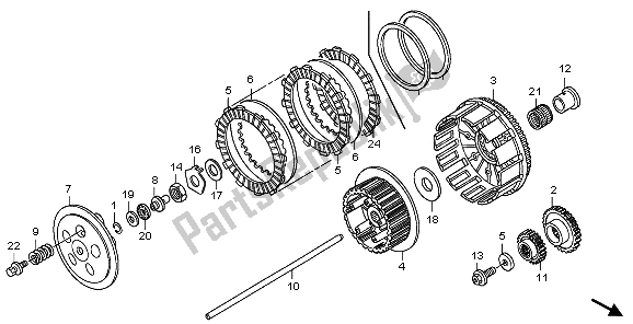 Tutte le parti per il Frizione del Honda CRF 250R 2006