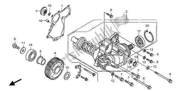 All parts for the Side Gear Case of the Honda VFR 1200 FD 2011