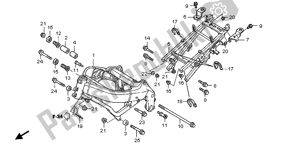 All parts for the Frame Body of the Honda CBR 600F 2006