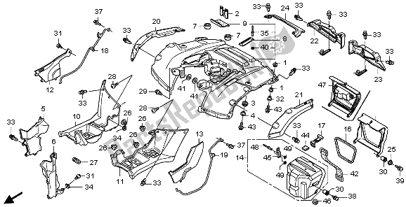 Toutes les pièces pour le Garde-boue Arrière du Honda TRX 500 FA Foretrax Foreman 2007