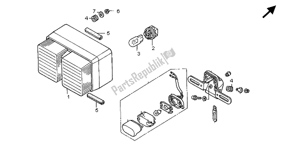Alle onderdelen voor de Achterlicht van de Honda VTR 1000 SP 2006