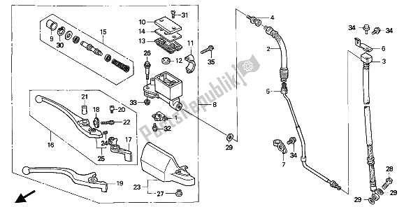 Tutte le parti per il Fr. Pompa Freno del Honda NX 650 1991