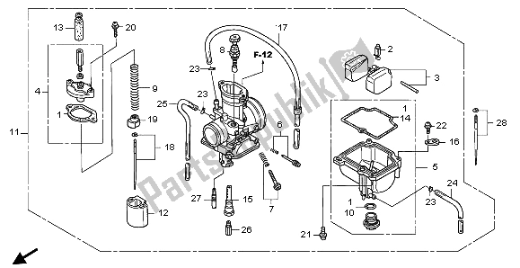 Todas as partes de Carburador do Honda CR 85R SW 2007