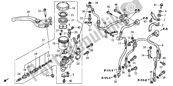 Tutte le parti per il Fr. Pompa Freno del Honda CB 1000 RA 2010