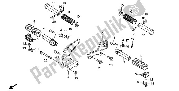 Toutes les pièces pour le étape du Honda VT 750 CA 2007