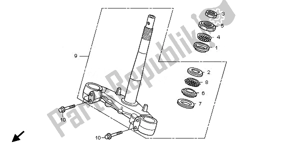 Todas las partes para Vástago De Dirección de Honda SH 150R 2011