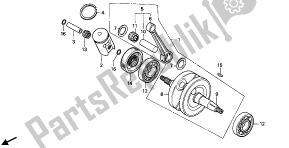 Todas las partes para Cigüeñal Y Pistón de Honda CR 80R 1993